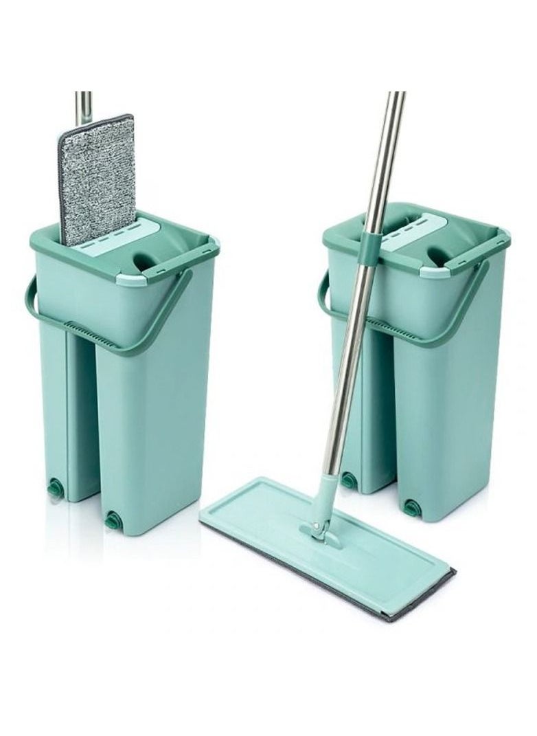 Scratch Wringing Flat Bucket Hand Washing Flat Mop Telescopic Rod Microfiber Mop Set Bathroom Kitchen Floor Cleaner  - Image 4