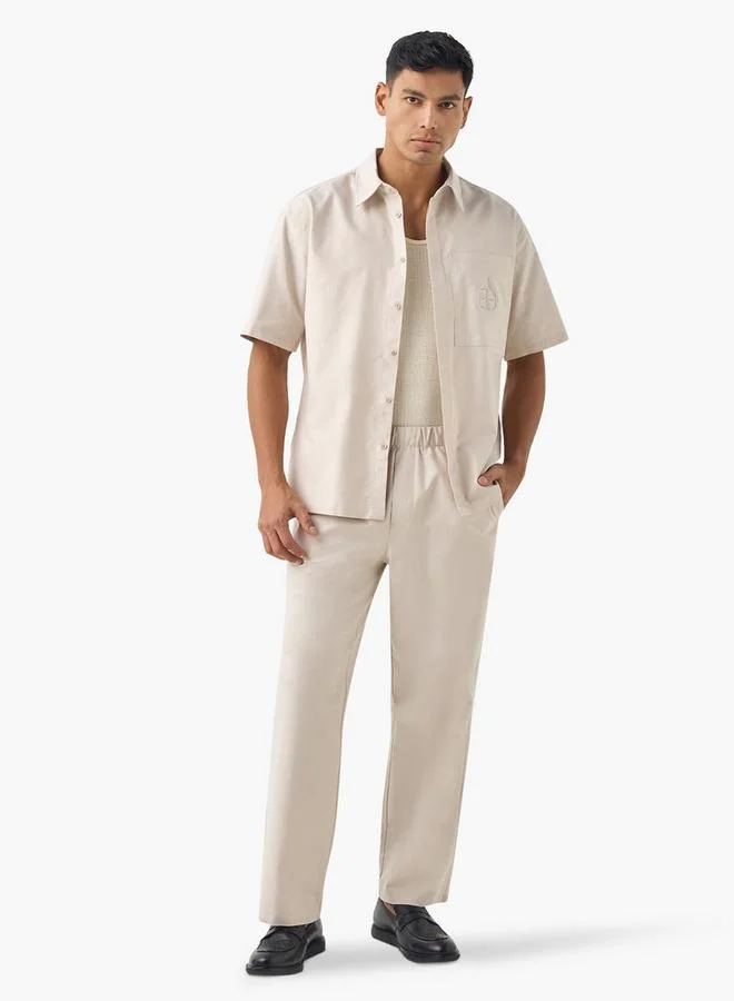 Emperor Emperor Regular Fit Pants with Elasticated Waistband and Pockets