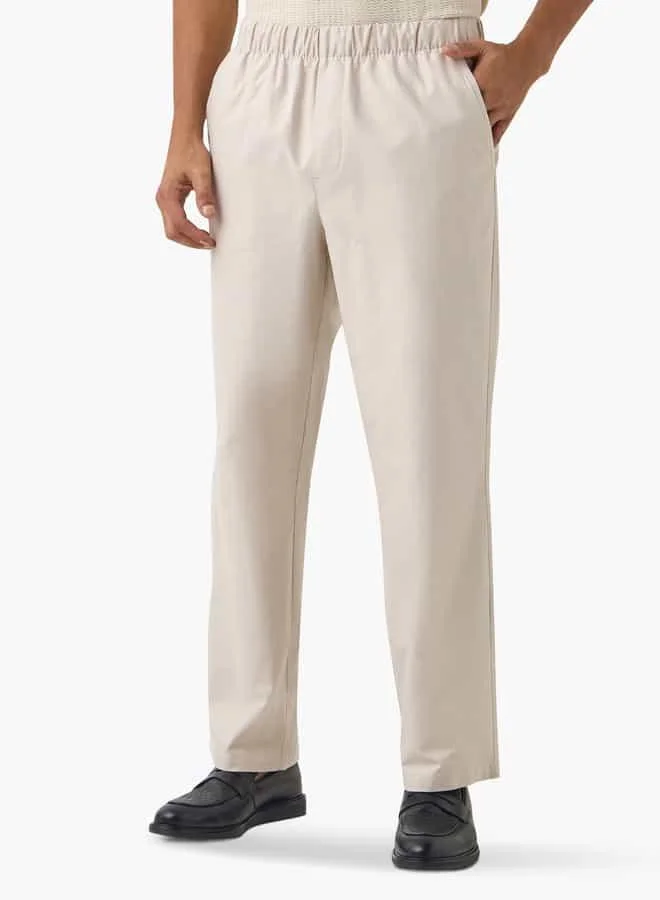 Emperor Emperor Regular Fit Pants with Elasticated Waistband and Pockets