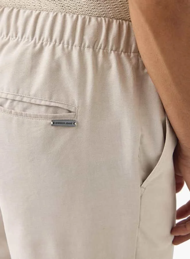 Emperor Emperor Regular Fit Pants with Elasticated Waistband and Pockets