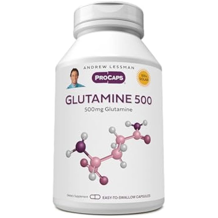 ANDREW LESSMAN Glutamine 500 mg - 120 Capsules - Free Form Amino Acid. Supports Skeletal Muscle, Gastrointestinal Health. Maintains Healthy Kidneys, Liver, Heart, Brain. Easy-to-Swallow Capsules. - Image 1