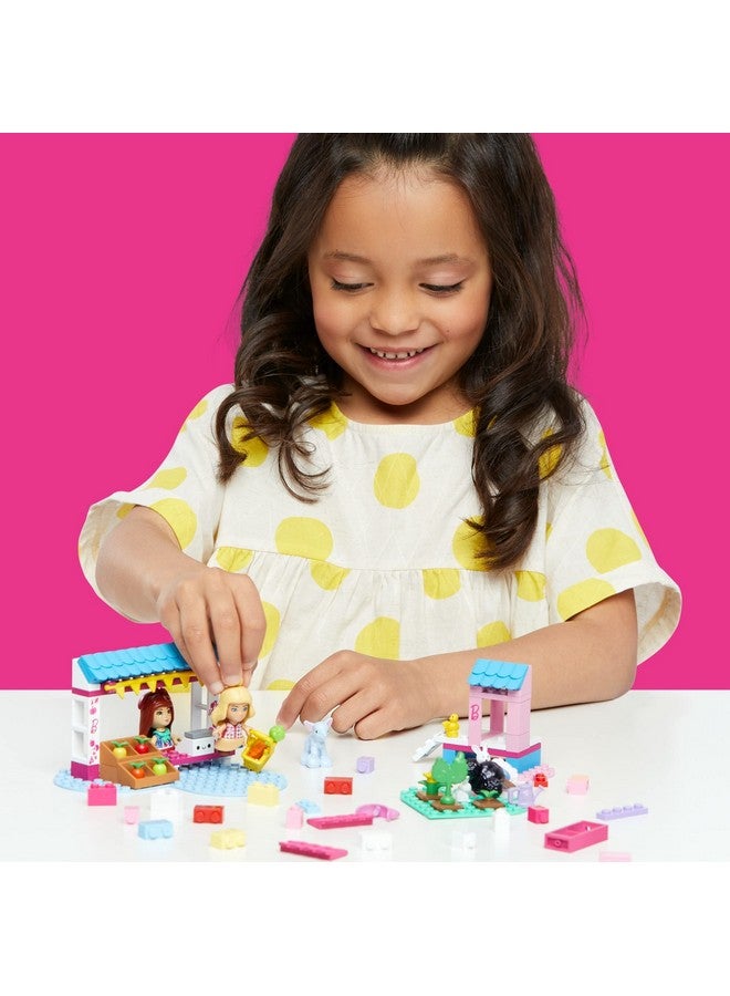 Mega Brands MEGA Barbie Toy Building Set, Farmer's Market With 3 Barbie Micro-Dolls, 4 Barbie Pets and Accessories, Easy To Build Set For Ages 4 and Up - Image 2
