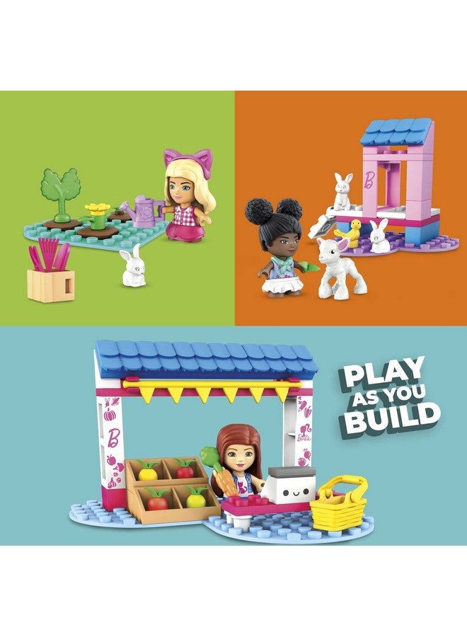 Mega Brands MEGA Barbie Toy Building Set, Farmer's Market With 3 Barbie Micro-Dolls, 4 Barbie Pets and Accessories, Easy To Build Set For Ages 4 and Up - Image 3