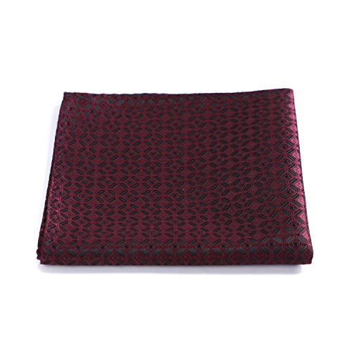 fortunatever Burgundy Mens Handmade Ties,Checkered Pattern Neckties With Black Dots(58") - Image 5