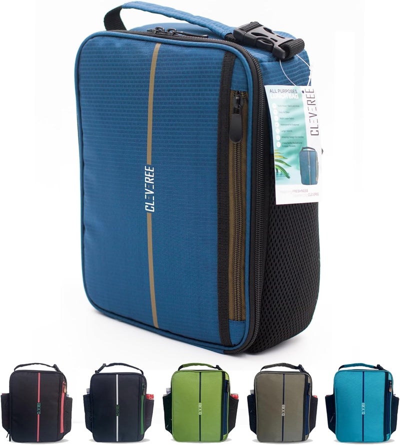 CLEVEREE Lunch Bag for adults teens children and kids for work and school (Navy Blue) - Image 1