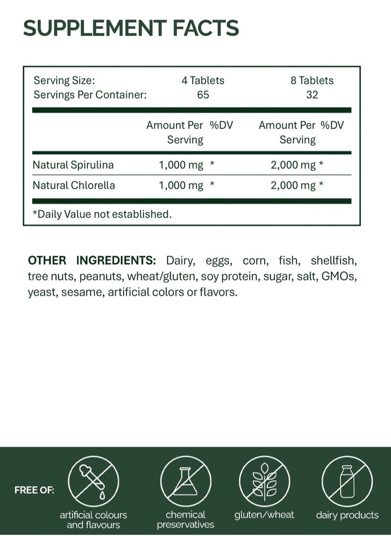 NFO NFO SPIRULINA & CHLORELLA [260 Tablets]  - Image 4
