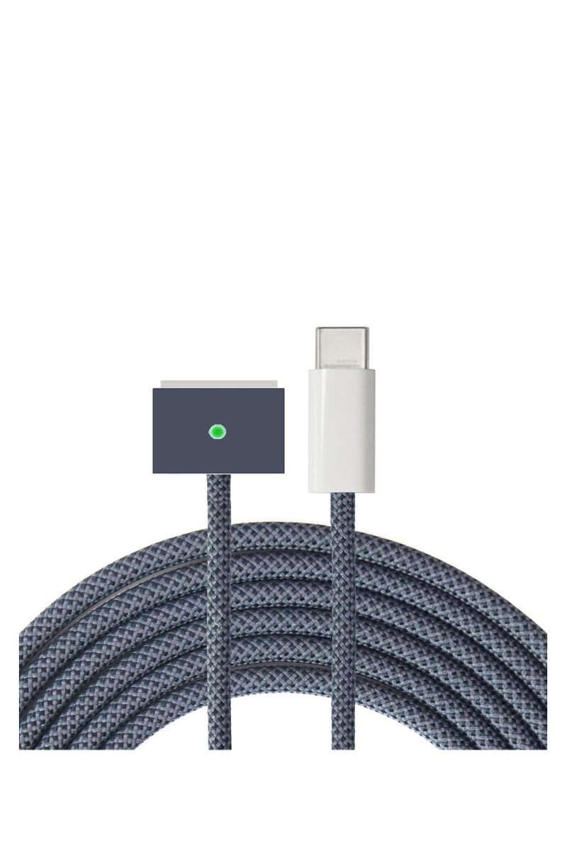 كيبل مضفر USB-C الى 3 طاقة مغناطيسي 140 واط، متوافق مع ماك بوك برو M1/M2/M3 برو/ماكس 14/16 انش 2021/2022/2023 وماك بوك اير 13.6 انش/15.3 انش M2/M3 2022/2023/243-2.2.2 0 م (منتصف منتصف ليلي) - Image 1