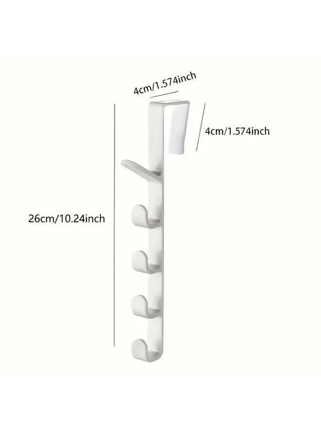 White Adhesive Door Hook No Hole Easy Install ABS Plastic Space Saving - Image 4
