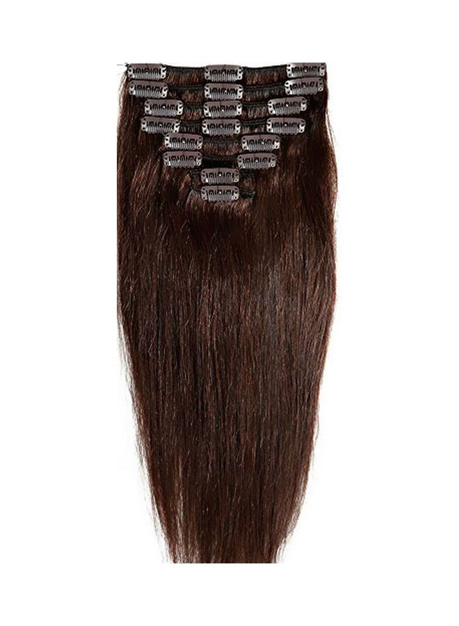 NIBEMINENT 8-Piece Clip In Hair Extension Set 2 Dark Brown 16inch - Image 1