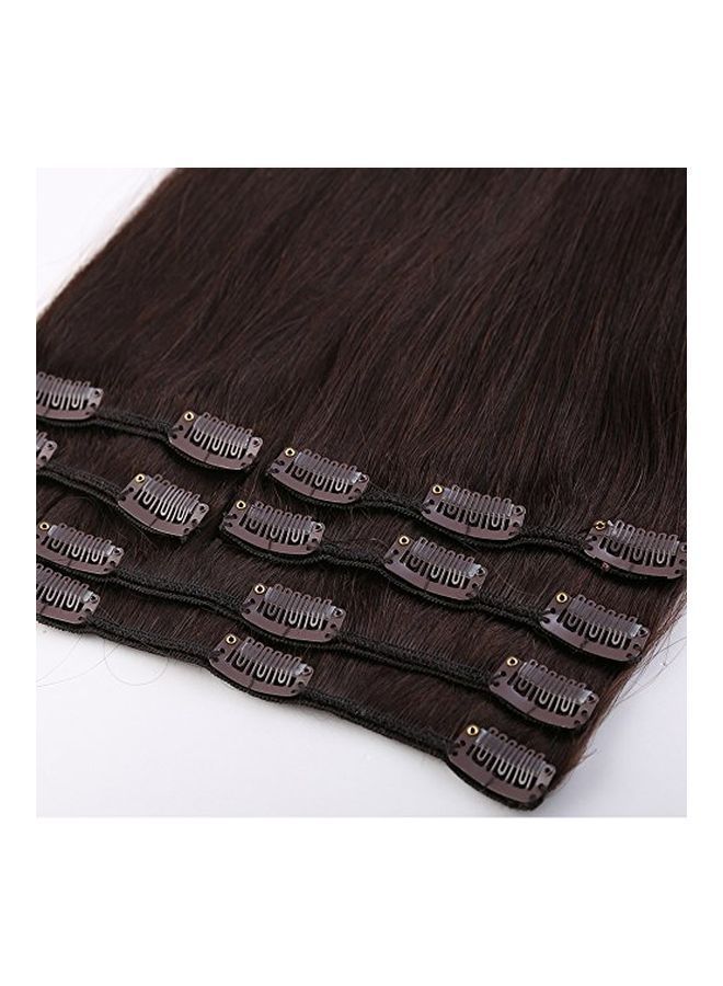 NIBEMINENT 8-Piece Clip In Hair Extension Set 2 Dark Brown 16inch - Image 3