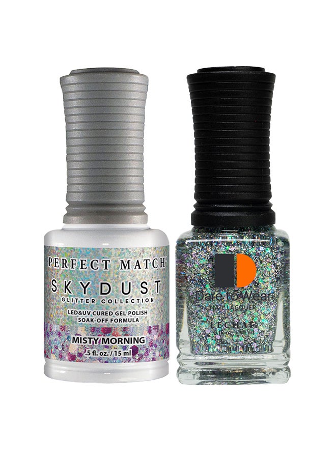 Lechat Gel Nail Polish, Gel Polish Soak Off Led U V Nail Gel Polish Sky Dust Glitter Misty Morning Sdms06 - Image 1