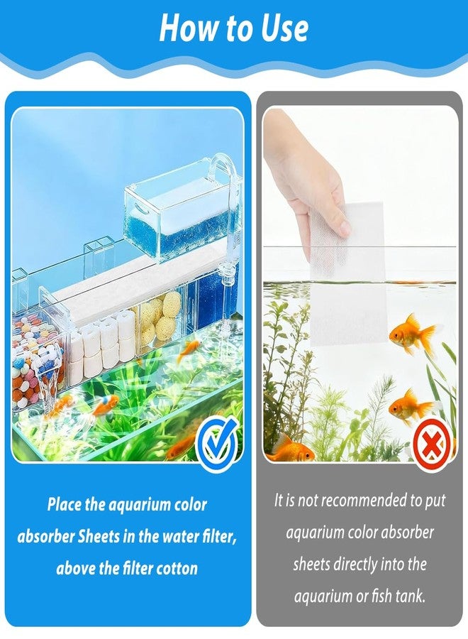 Qpets® 100PCS Aquarium Filter Floss Color Absorbing Sheets, Fish Tank Filter Media Pads for Removing Yellow Water, Aquarium Water Purification Filter Paper, 9 × 13 cm (White) - Image 5