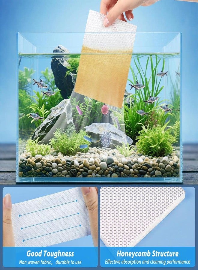 Qpets® 100PCS Aquarium Filter Floss Color Absorbing Sheets, Fish Tank Filter Media Pads for Removing Yellow Water, Aquarium Water Purification Filter Paper, 9 × 13 cm (White) - Image 3
