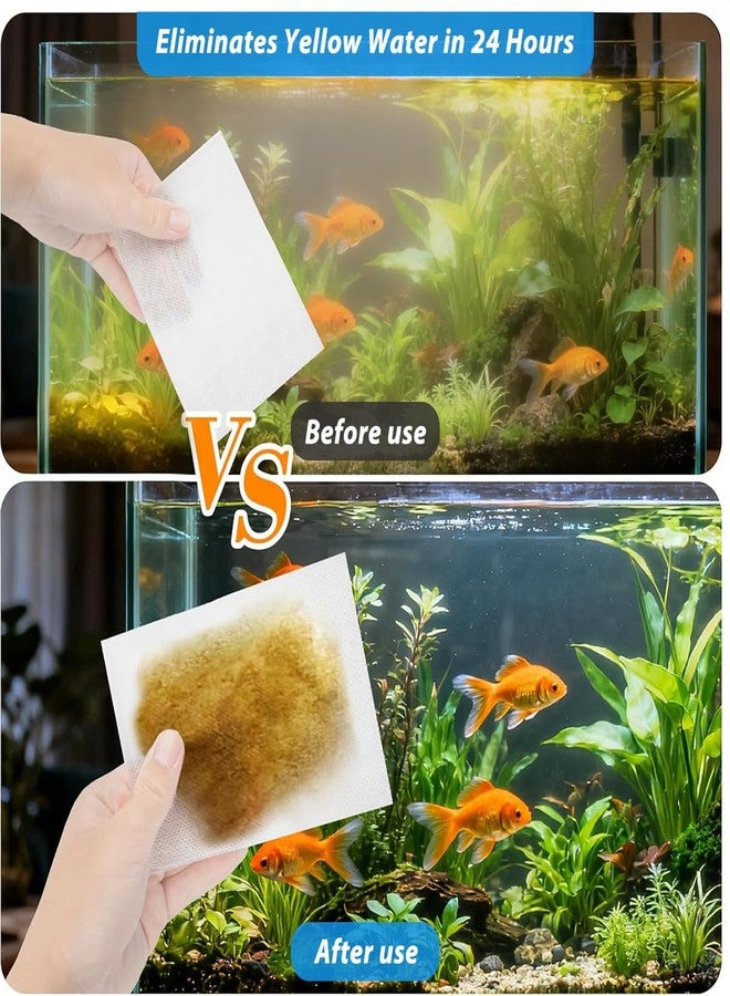 Qpets® 100PCS Aquarium Filter Floss Color Absorbing Sheets, Fish Tank Filter Media Pads for Removing Yellow Water, Aquarium Water Purification Filter Paper, 9 × 13 cm (White) - Image 4