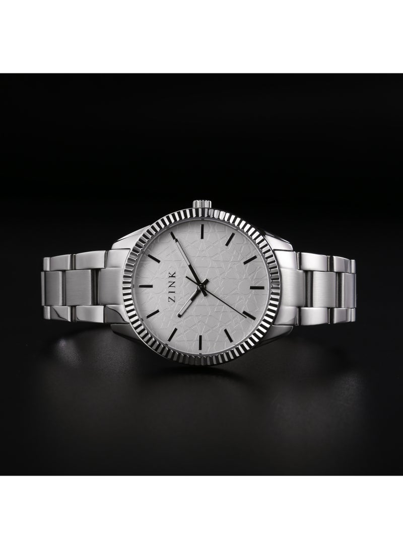 زنك ساعة زينك النسائية الفولاذية الفضية التناظرية | ZK128L1SS-16 - Image 5