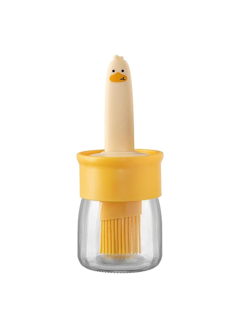 BUSA Busa Plastic Oil Dispenser with Cute Duck Silicone Brush, Transparent Oil Bottle Ideal for Storing & Pouring Liquids, Refined Oils, Olive Oil, Vinegar - Multicolor (Duck Oil Dispenser)  - Image 2