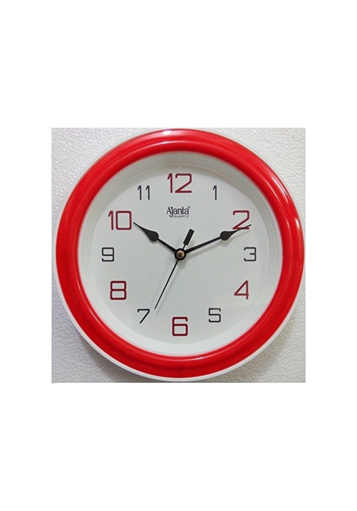 Ajanta 2147 Quartz Fancy Wall Clock – Red | Designer Sweep, Bold Numbers, Durable Plastic Frame | Stylish Wall Clock for Home & Office - Image 2