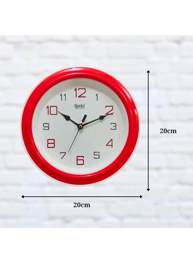 Ajanta 2147 Quartz Fancy Wall Clock – Red | Designer Sweep, Bold Numbers, Durable Plastic Frame | Stylish Wall Clock for Home & Office - Image 2