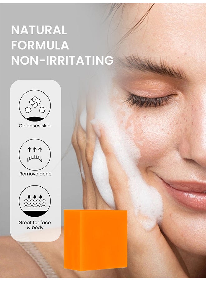 CARVENCHY Kojic Acid Soap Turmeric Bar, Anti-Acne Dark Spot Corrector Soap, Brightning Deep Cleansing Face And Body Turmeric Soap, Tretinoin Soap, Acne Facial Turmeric Kojic Acid Soap Bar - Image 5
