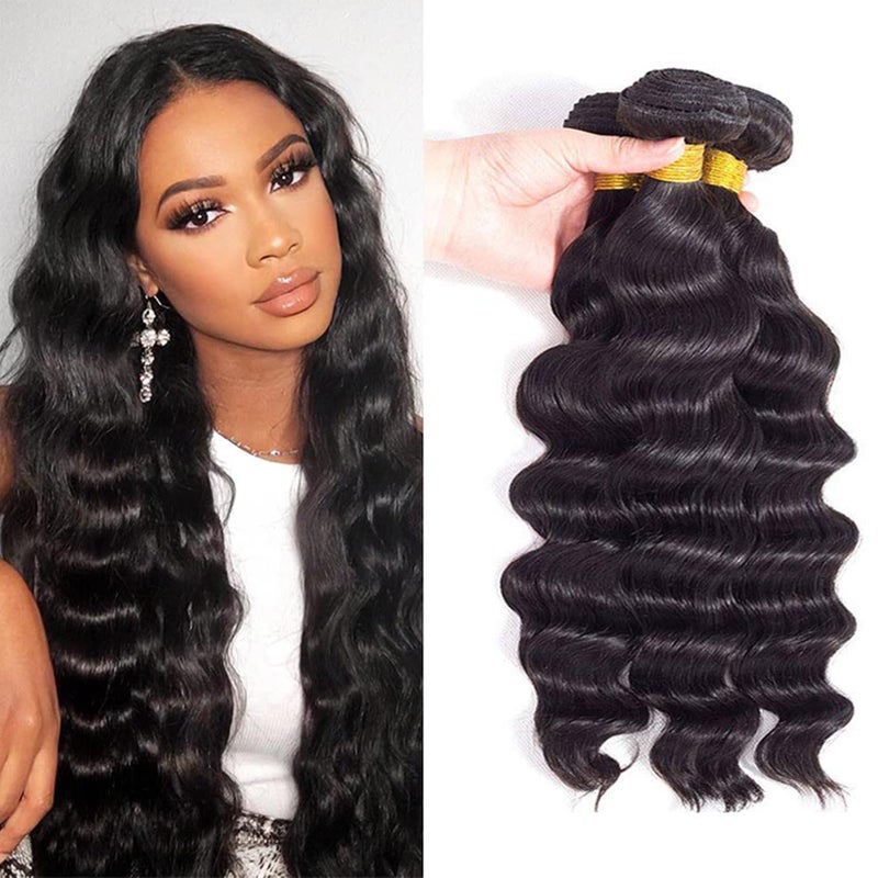 12A Loose Wave Bundles Human Hair 24 26 28 300g 100 Unprocessed Brazilian Virgin Hair Loose Deep Wave Human Hair Weave Bundles Natural Color
