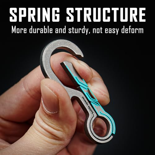 KeyUnity KM01M Titanium EDC Keychain Clip with Bottle Opener, Quick Release Carabiner Key Ring Holder for Men - Image 3