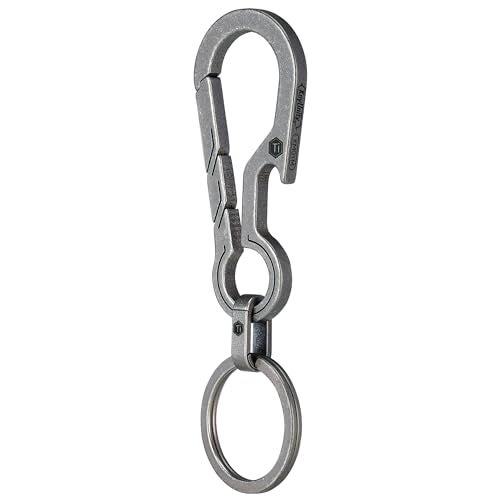 KeyUnity KM01M Titanium EDC Keychain Clip with Bottle Opener, Quick Release Carabiner Key Ring Holder for Men - Image 1