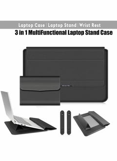 Y&D Roll over image to zoom in Laptop Case, Smart All-in-One Protective Carrying Case | Invisible Stand Wrist Rest Storage Bag For 15.4/15.6/16.1 inch Inner Sleeve (Black)  - Image 5