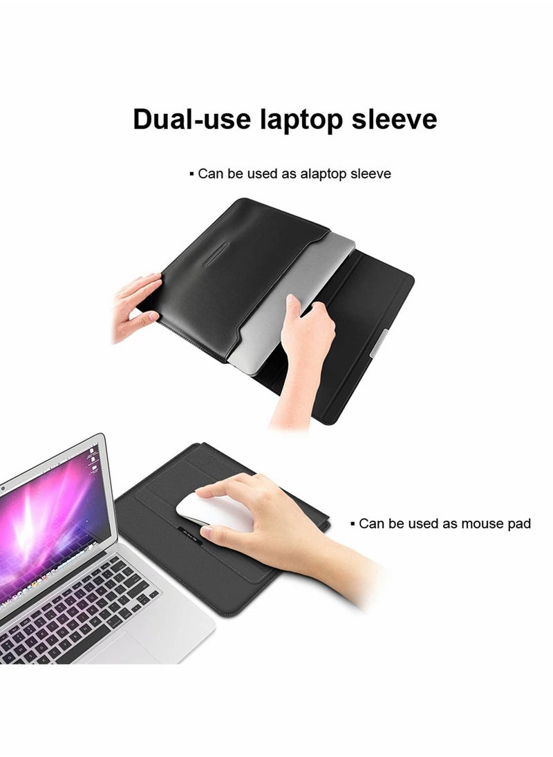 Y&D - Roll over image to zoom in Laptop Case, Smart All-in-One Protective Carrying Case | Invisible Stand Wrist Rest Storage Bag For 15.4/15.6/16.1 inch Inner Sleeve (Black) - Image 1