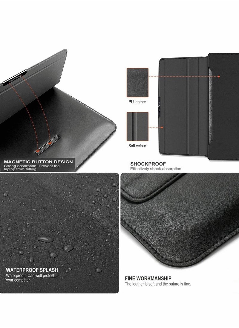 Y&D - Roll over image to zoom in Laptop Case, Smart All-in-One Protective Carrying Case | Invisible Stand Wrist Rest Storage Bag For 15.4/15.6/16.1 inch Inner Sleeve (Black) - Image 1