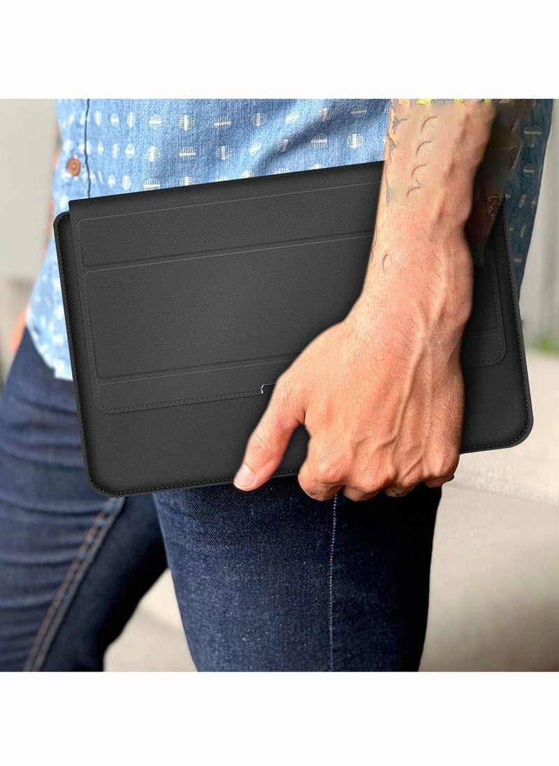 Y&D - Roll over image to zoom in Laptop Case, Smart All-in-One Protective Carrying Case | Invisible Stand Wrist Rest Storage Bag For 15.4/15.6/16.1 inch Inner Sleeve (Black) - Image 1