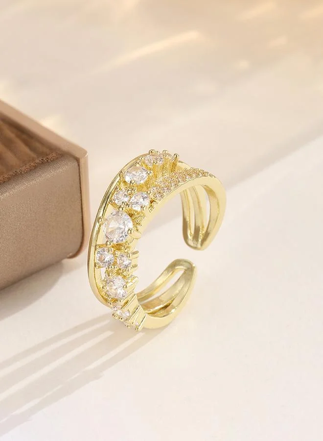 Take Two  Gold Tone Embellished Ring for Women | Best Price UAE