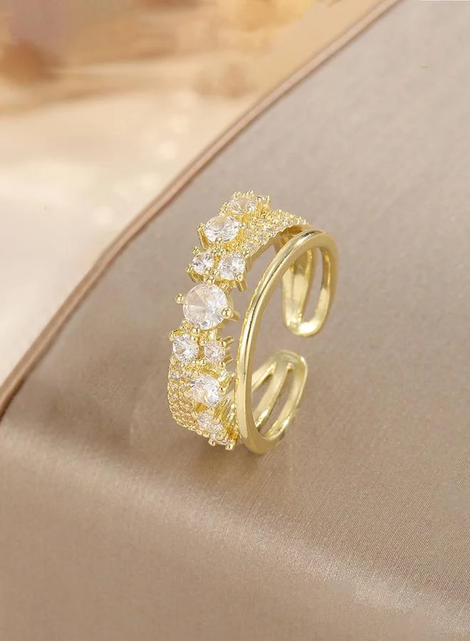 Take Two  Gold Tone Embellished Ring for Women | Best Price UAE