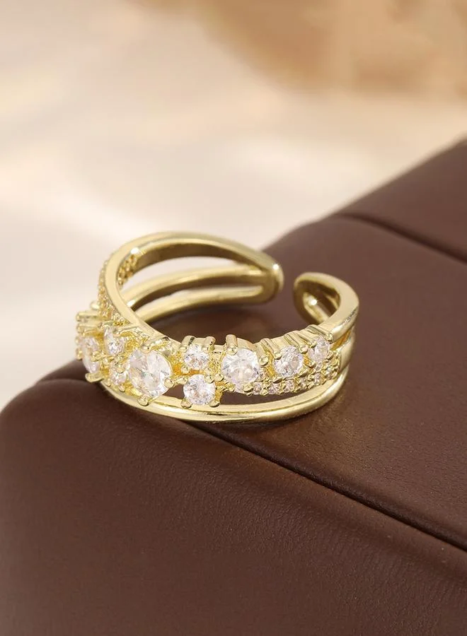 Take Two  Gold Tone Embellished Ring for Women | Best Price UAE