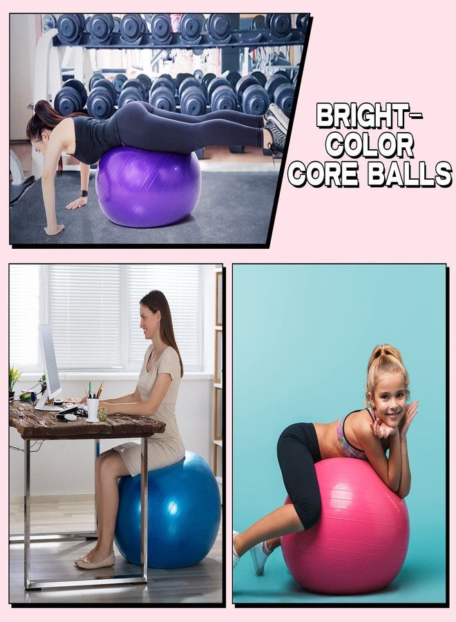 Jerify 3 Pcs Exercise Ball Inflatable Yoga Ball for Pregnancy Pilates Core Workout Equipment with Pump and Plug for Chair Fitness Stability Balance Birthing Gym Home Office Support 330lbs(26 Inch) - Image 3