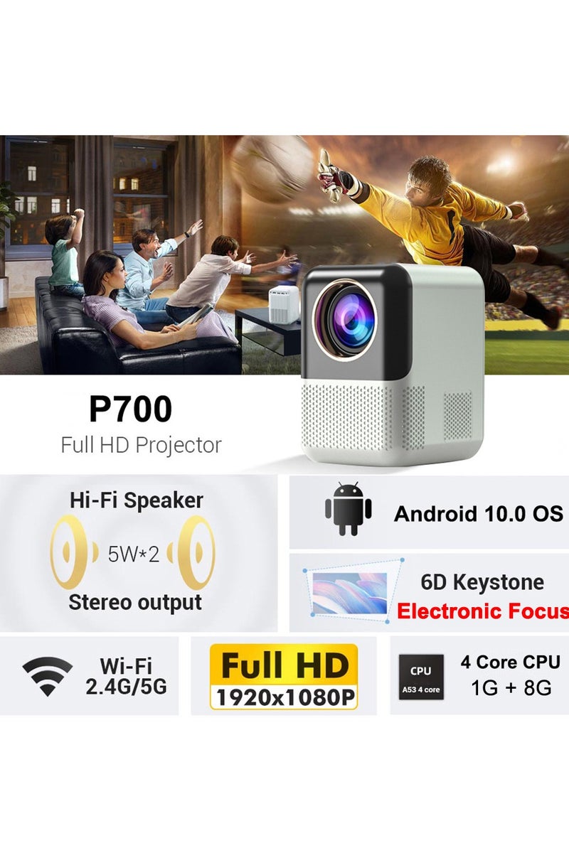 SLG Upgrade Portable Projector 400ANSI 1080P Full HD 5G&2.4G Dual WiFi BT5.0 HIFI Speaker Built-in Android OS - Image 2