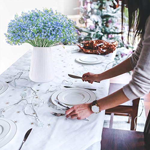 LYLYFAN Babys Breath Artificial Flowers,12 Pcs Gypsophila Real Touch Flowers for Wedding Party Home Garden Decoration Blue - Image 3