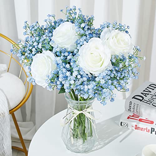 LYLYFAN Babys Breath Artificial Flowers,12 Pcs Gypsophila Real Touch Flowers for Wedding Party Home Garden Decoration Blue - Image 5