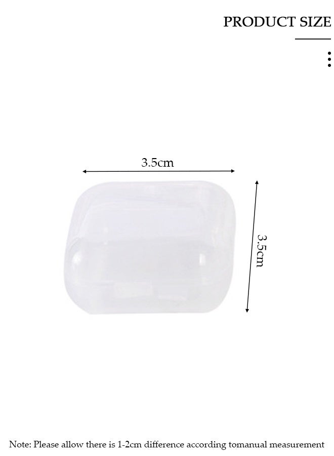 DUNISO 30 PCS Mini Clear Plastic Jewelry Boxes ,Square Small Beads Storage Containers with Hinged Lid ,Earplugs Storage Box,Earring Organizers Box for Collecting Small Items, Beads, Jewelry( 3.5*3.5*2cm) - Image 2