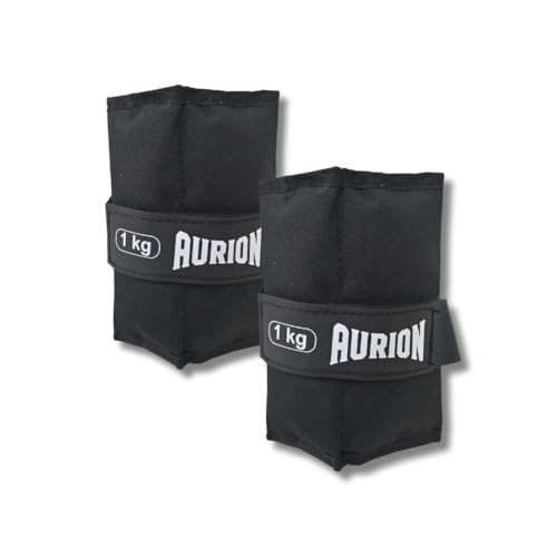 Aurion Ankle Weight Bands 1kg x 2 | Adjustable Wrist Weights for Women & Men | Durable & Quality Polyester Resistance Bands for Walking, Jogging, Gym & Home Workout | Multi-Purpose | (Black) - Image 1