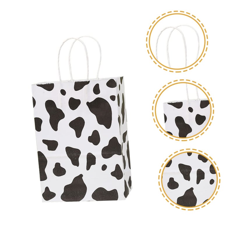 12 Pcs Cow Print Party Bags With Handles For Birthday Decorations And Favors - Image 3