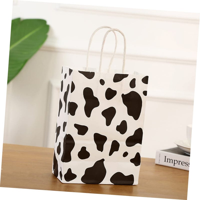 12 Pcs Cow Print Party Bags With Handles For Birthday Decorations And Favors - Image 4