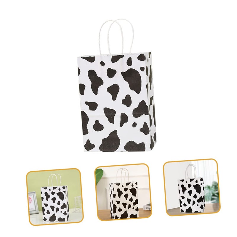 12 Pcs Cow Print Party Bags With Handles For Birthday Decorations And Favors - Image 5