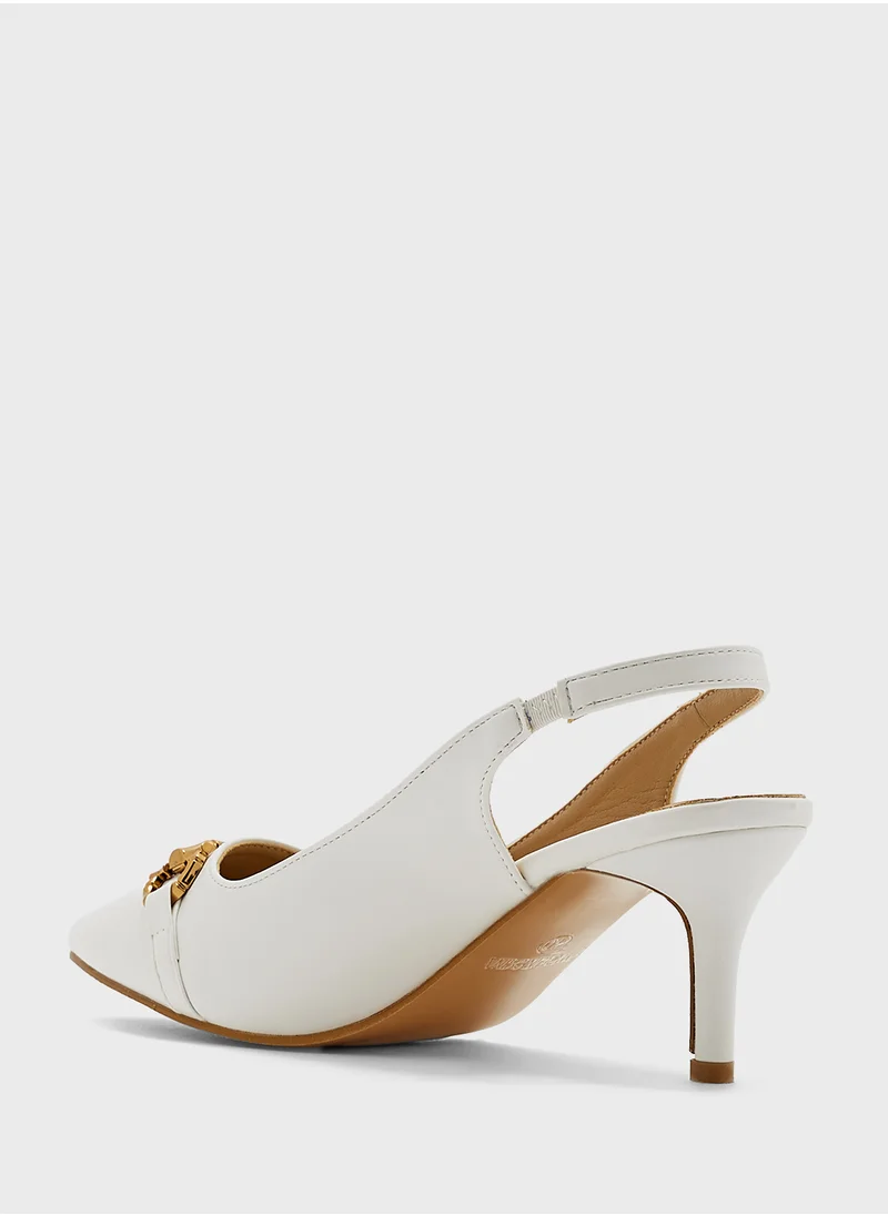 ELLA Horse Bit Trim Sling Back Pump