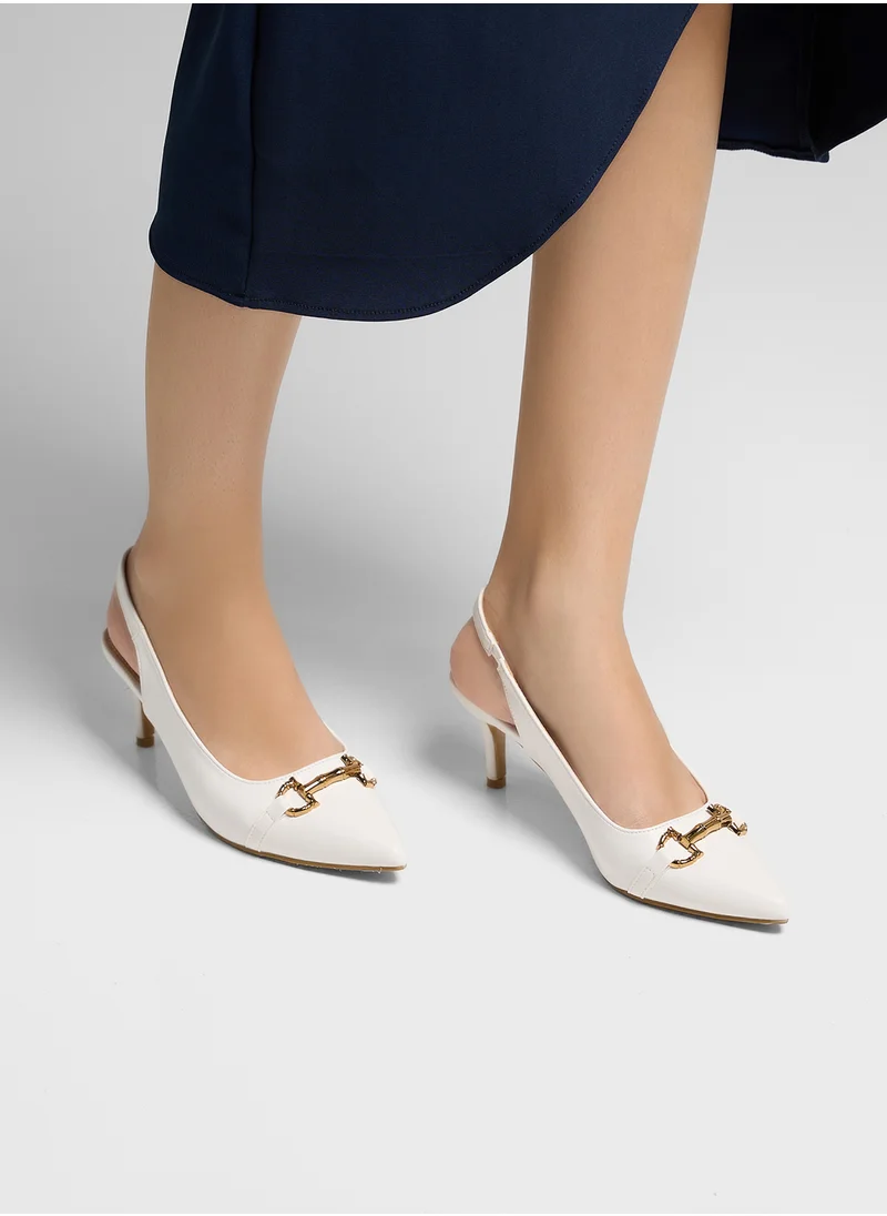 ELLA Horse Bit Trim Sling Back Pump
