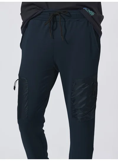 Maniac Mens Solid Navy 95% Cotton 5% Lycra French terry fabric 280GSM Slim Fit Trackpant