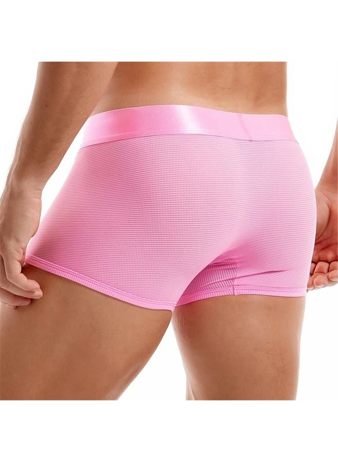 JOCKMAIL Mens Boxer Shorts Underwear Wide Belt Mens Underwear Trunks Boxerbriefs Men underpants, Pink, L - Image 3