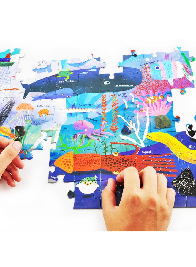 Bonchen Little Red Flower Children Puzzle 100 Children's Underwater World Puzzle Game Book Boys And Girls Intelligence Development-Color:Puzzle Lantern Festival 150-7 Years Old - Image 3