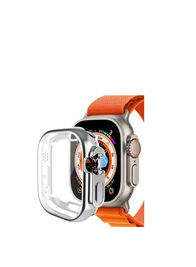 ووتش غطاء شفاف ناعم مع واقى شاشة  بالكامل لساعة ابل وتش الترا مقاس 49 فضى - Image 2