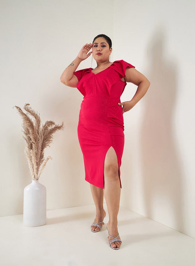 SASSAFRAS Ruffled Bodycon Dress - Image 2