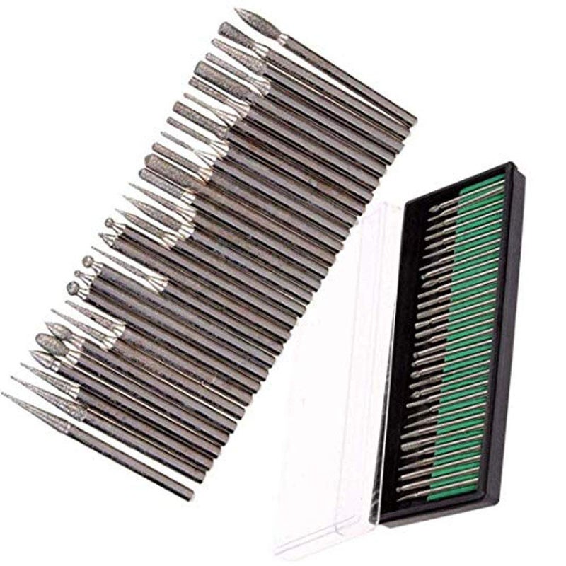 DIY Crafts DIY Crafts 30 Pieces Rotary Tool Bits Diamond Tipped Deburring and Engraving Set For a Range of Surfaces in a Variety of Sizes Shape No 1 Diamond Burr  - Image 1